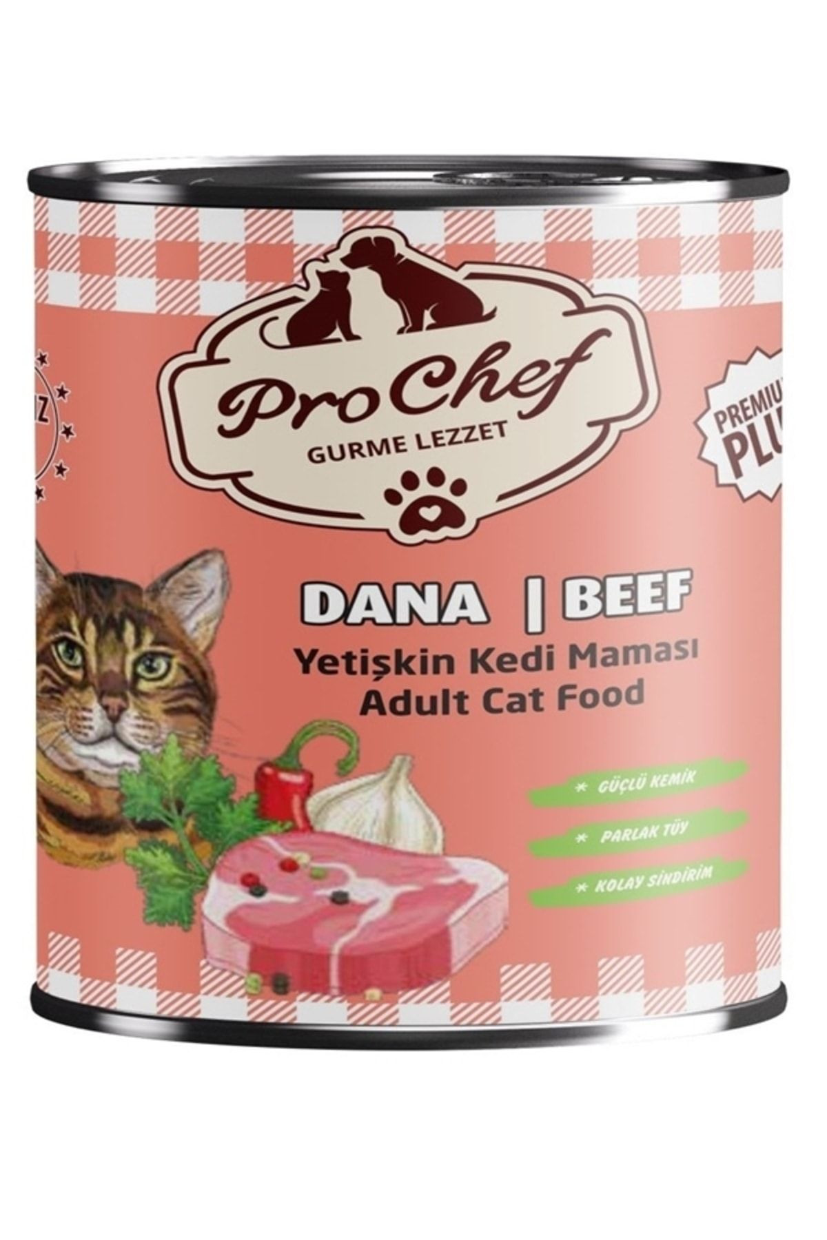 12 Adet Premium Plus Yetişkin Kedi Maması | 415 Gr Dana Etli Konserve Yaş Mama