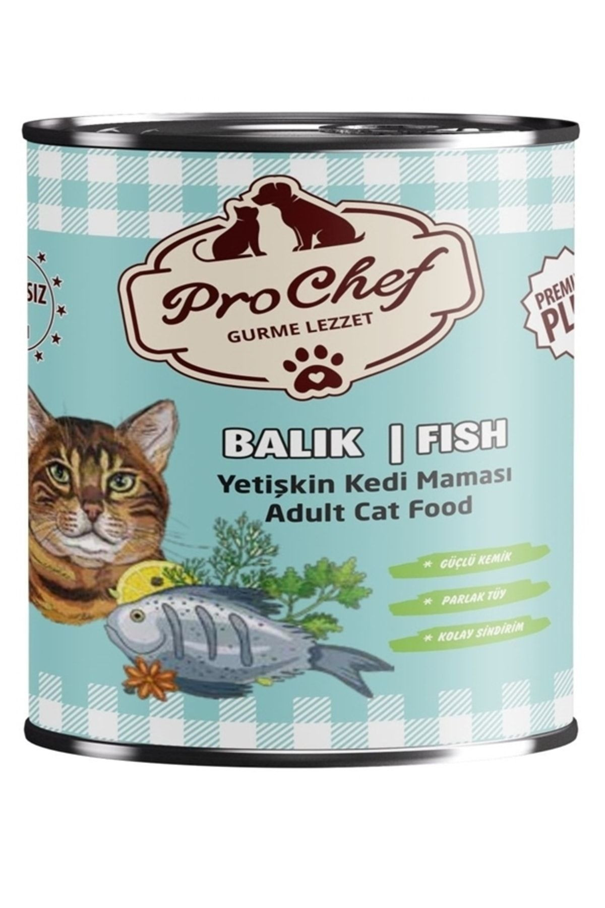 12 Adet Premium Plus Yetişkin Kedi Maması | 415 Gr Balık Etli Konserve Yaş Mama
