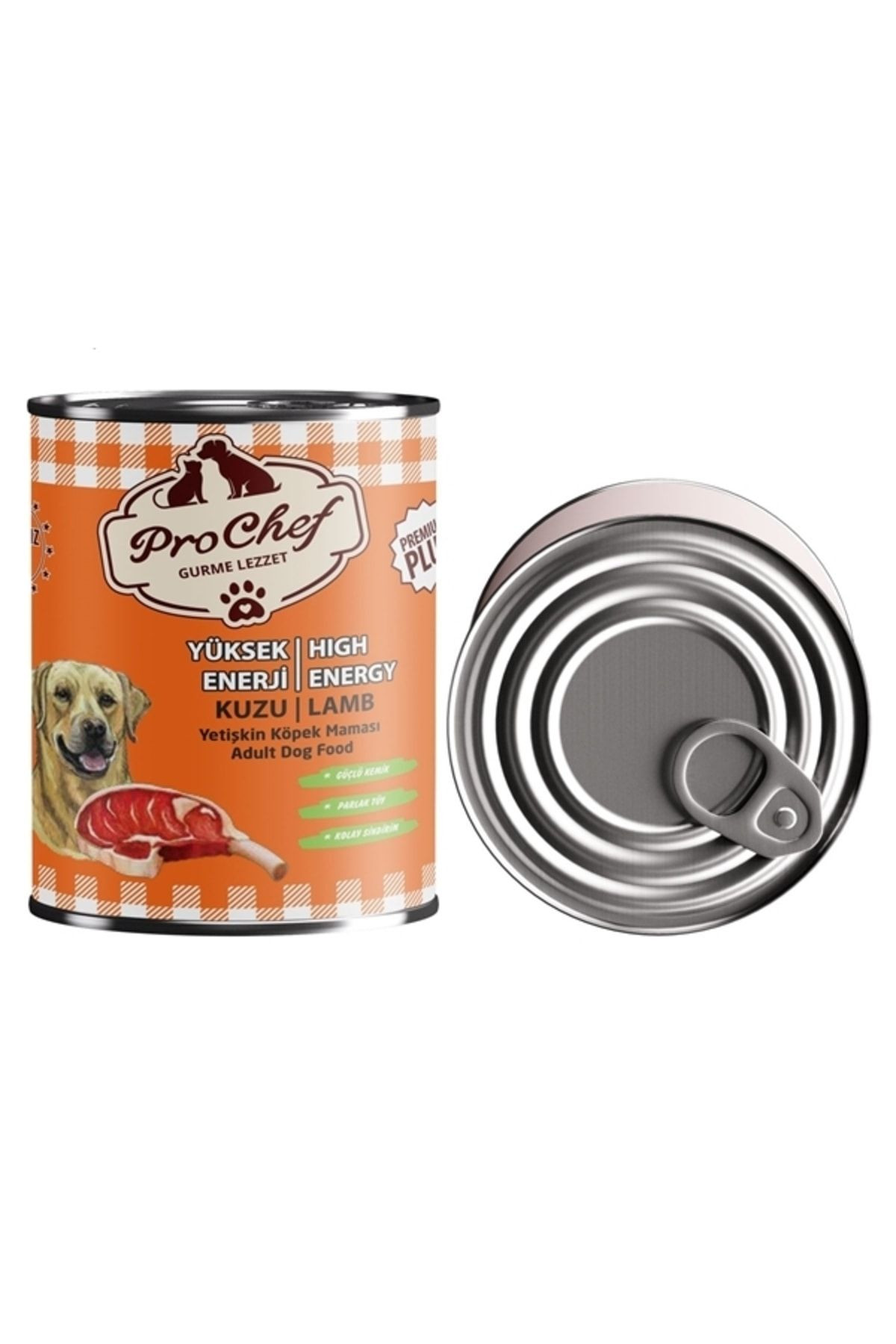 12 Adet Premium Plus Yetişkin Yüksek Enerji Köpek Maması | 415 Gr Kuzu Etli Konserve Yaş Mama