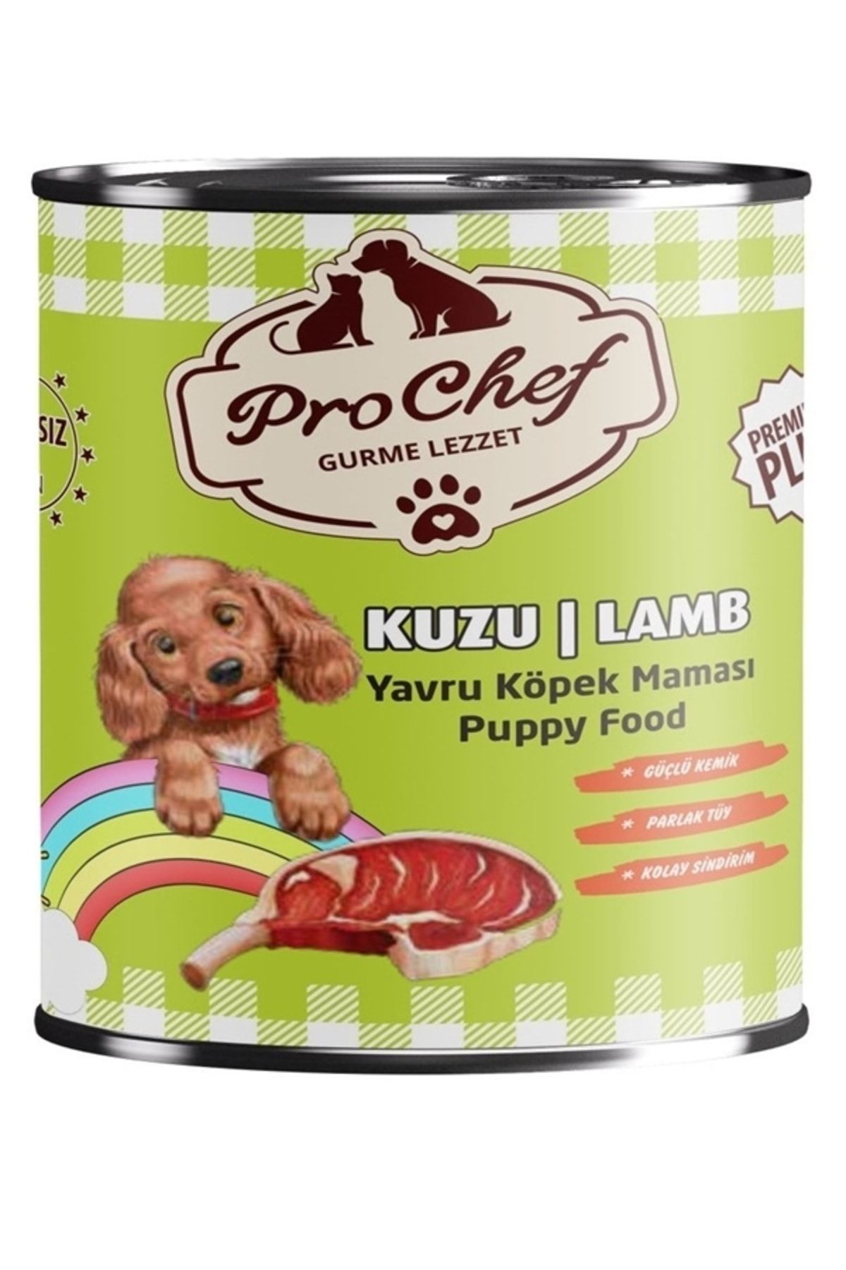 12 Adet Premium Plus Yavru Köpek Maması | 415 Gr Kuzu Etli Konserve Yaş Mama