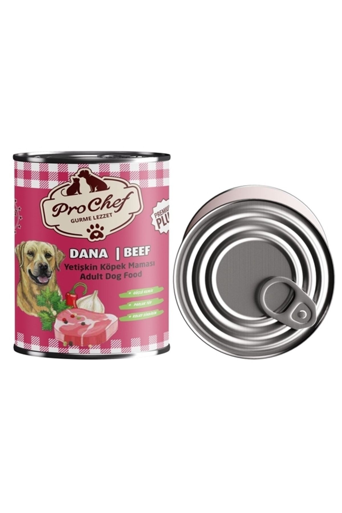 24 Adet Premium Plus Yetişkin Köpek Maması | 415 Gr Dana Etli Konserve Yaş Mama