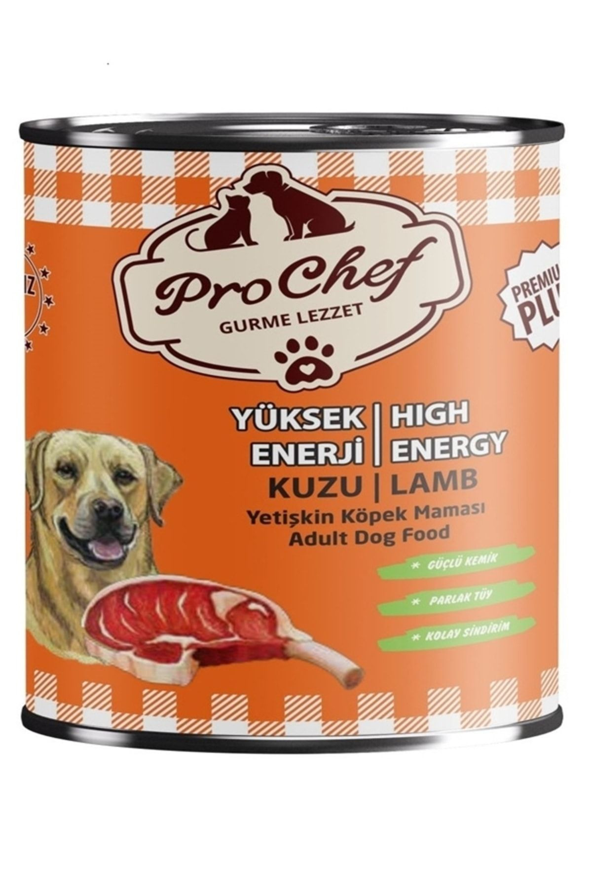 24 Adet Premium Plus Yetişkin Yüksek Enerji Köpek Maması | 415 gr Kuzu Etli Konserve Yaş Mama