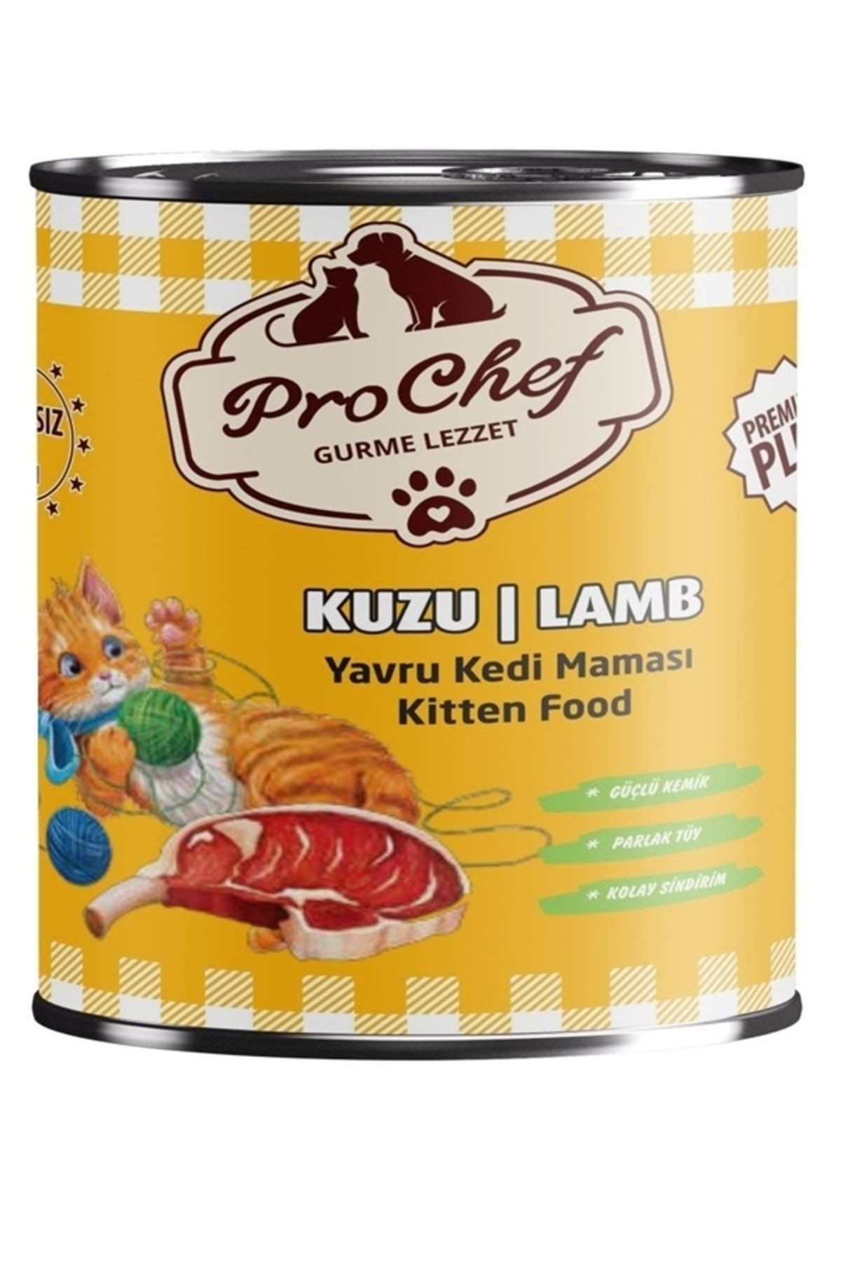 24 Adet Premium Plus Yavru Kedi Maması | 415 Gr Kuzu Etli Konserve Yaş Mama