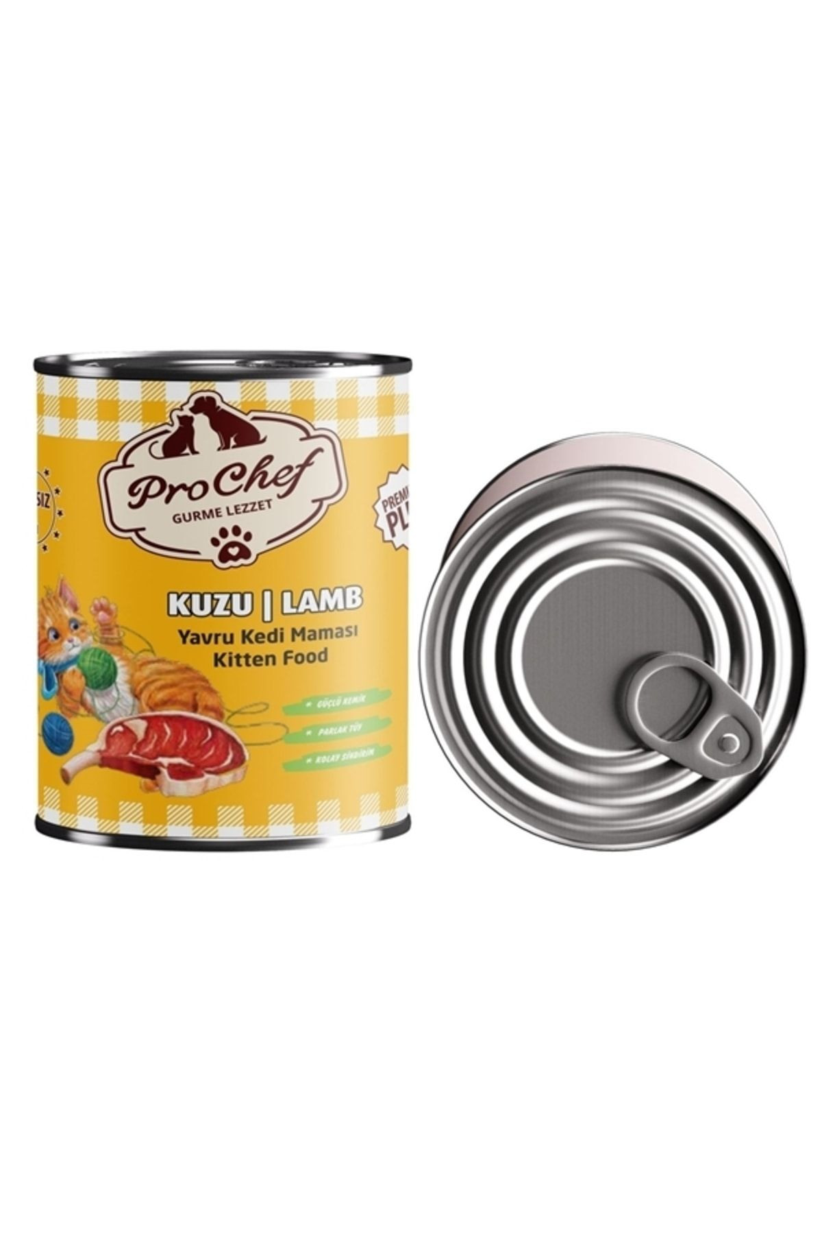 24 Adet Premium Plus Yavru Kedi Maması | 415 Gr Kuzu Etli Konserve Yaş Mama