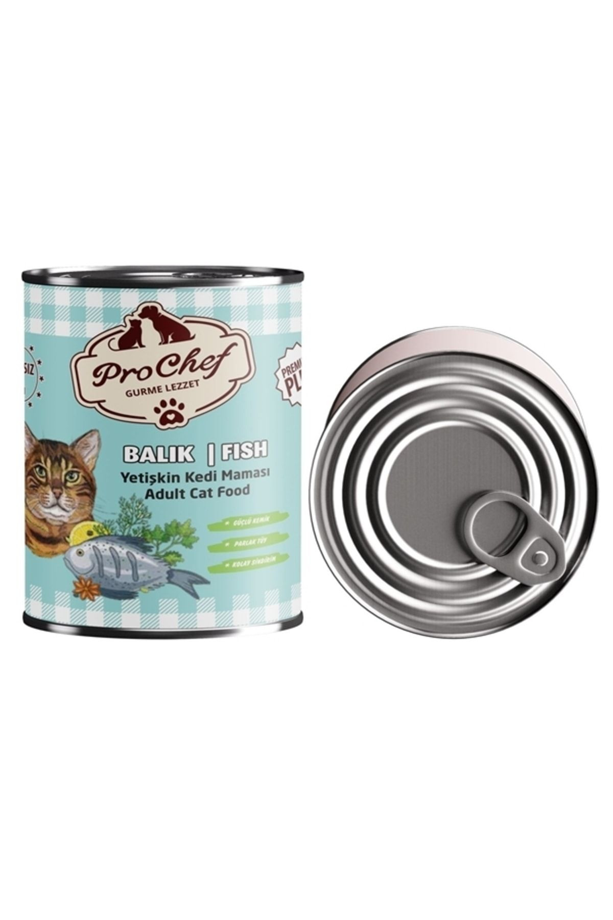 24 Adet Premium Plus Yetişkin Kedi Maması | 415 Gr Balık Etli Konserve Yaş Mama