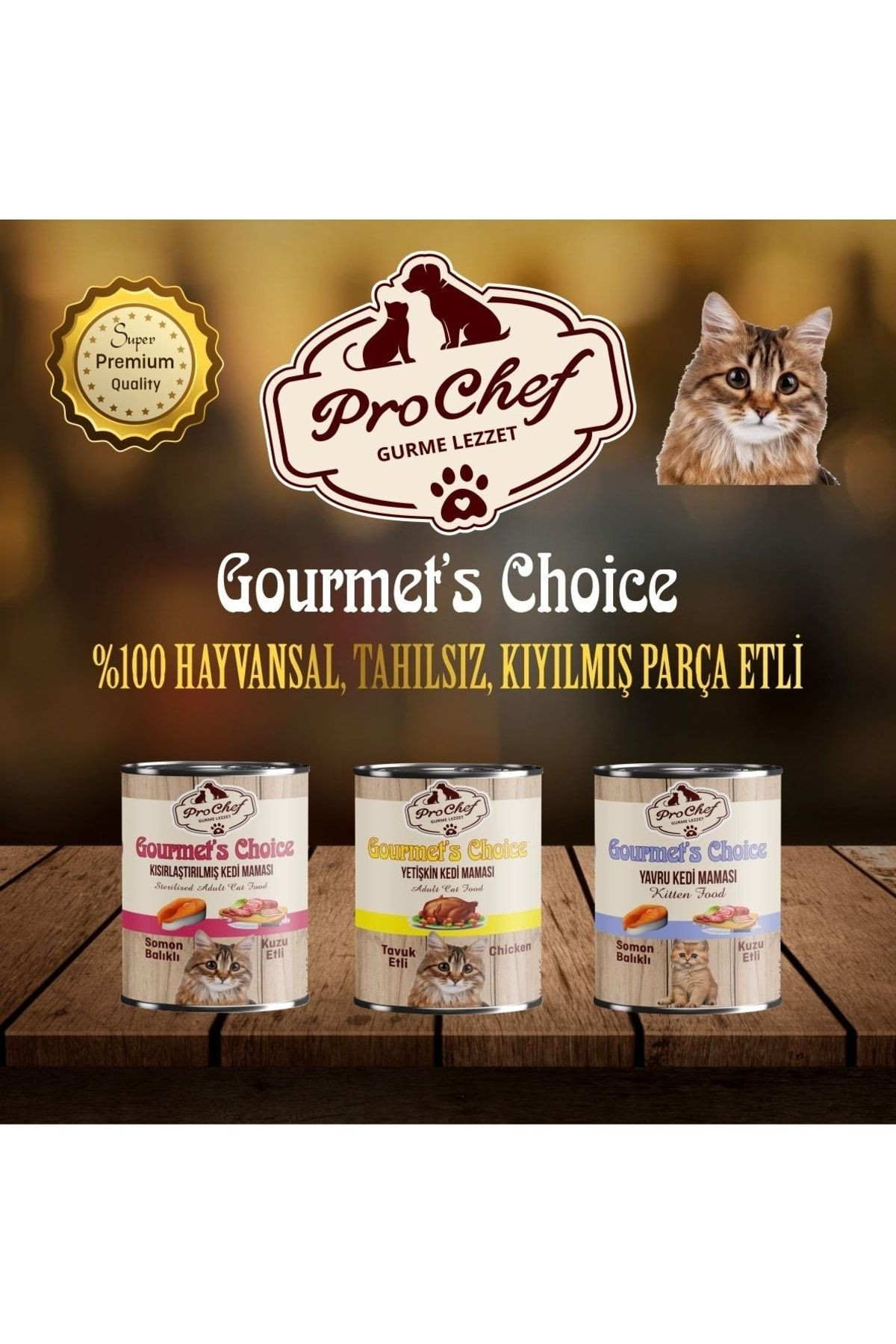 24 Adet Gourmet's Choice Kısırlaştırılmış Köpek Maması | 415 Gr Somon & Kuzu Etli Konserve Yaş Mama