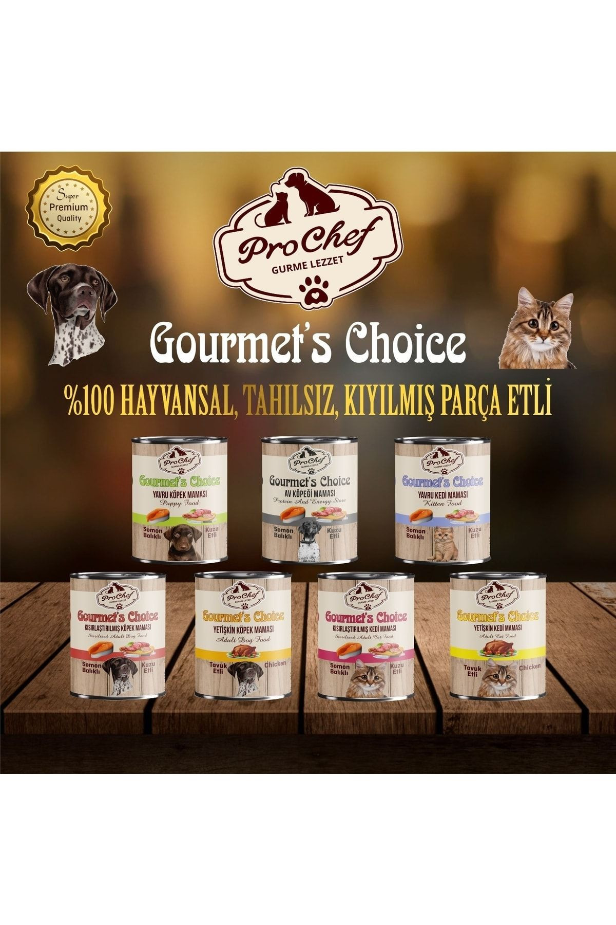 24 Adet Gourmet's Choice Yavru Köpek Maması | 415 Gr Somon Balıklı & Kuzu Etli Konserve Yaş Mama